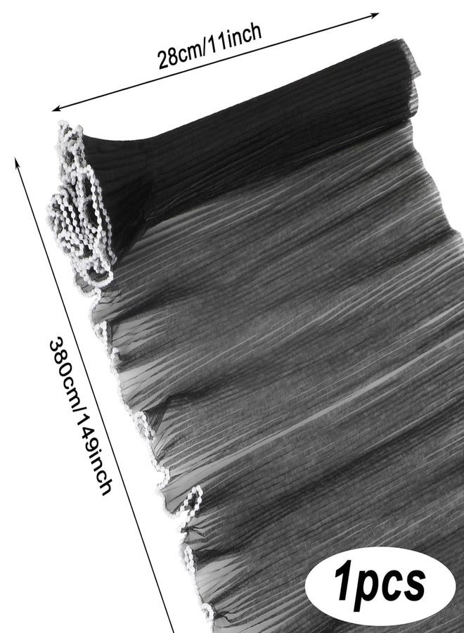 JXITON 4.37 Yards Black Flower Wrapping Mesh Paper, Pearl Edge Bouquet Packaging Paper Wrinkled Flower Bouquet Packing for Floral Arrangement Valentine's Day Mother's Day Wedding Florist Supplies - Image 3